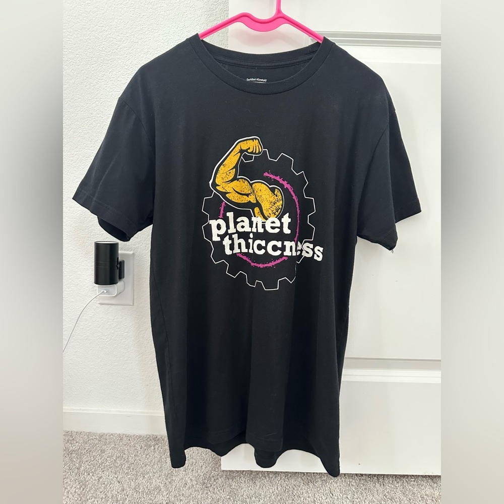 Planet Thiccness (Fitness) T-Shirt with Muscle Design